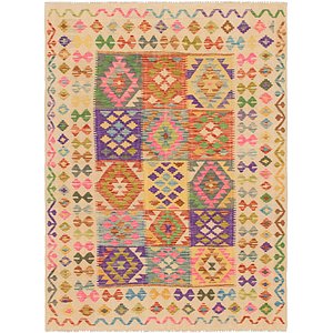 Unique Loom 4' 9 x 6' 7 Kilim Maymana Rug