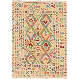 Unique Loom 4' 8 x 6' 6 Kilim Maymana Rug