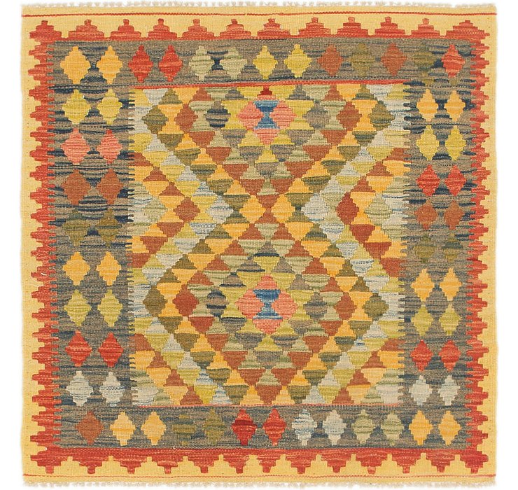 3' 4 x 3' 4 Kilim Maymana Square Rug