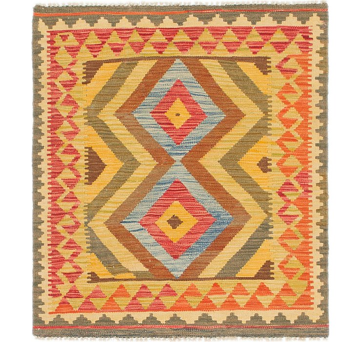3' x 3' 6 Kilim Maymana Square Rug