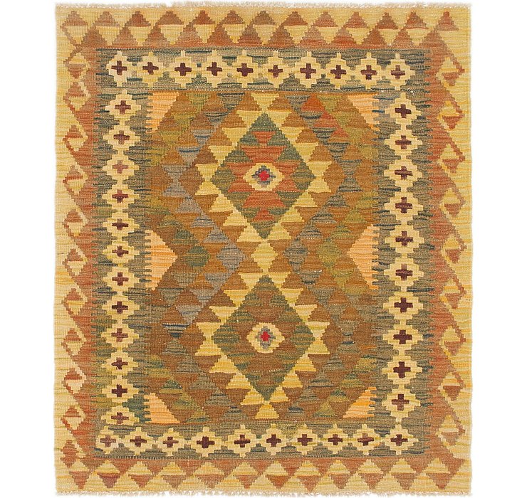 3' 2 x 3' 8 Kilim Maymana Square Rug