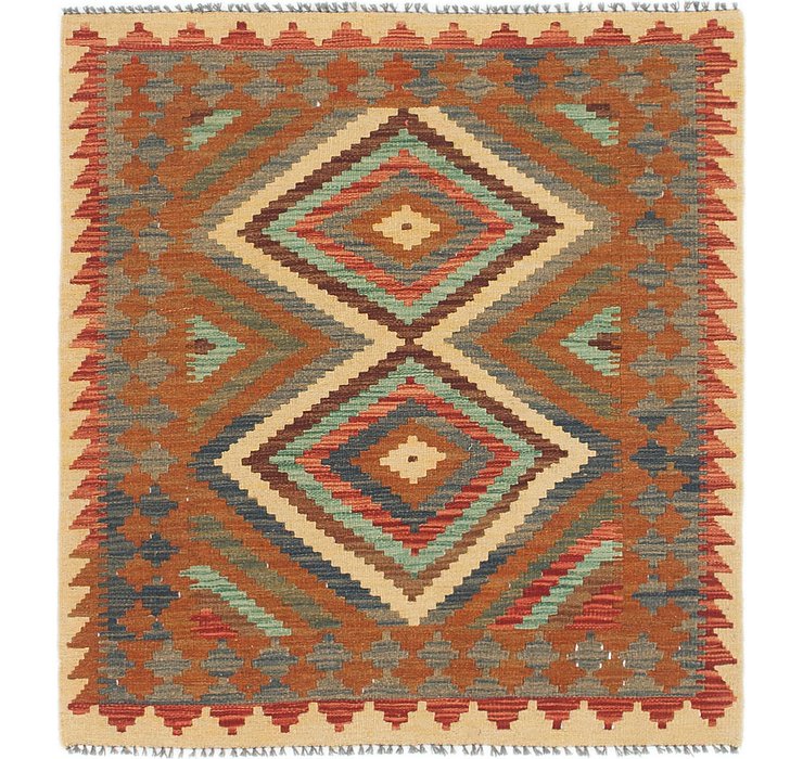 3' 4 x 3' 6 Kilim Maymana Square Rug