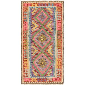 3' 3 x 6' 5 Kilim Maymana Runner Rug