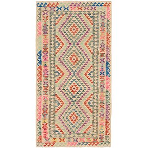 3' 4 x 6' 3 Kilim Maymana Runner Rug