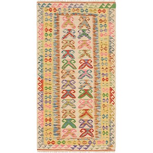 3' 4 x 6' 7 Kilim Maymana Runner Rug