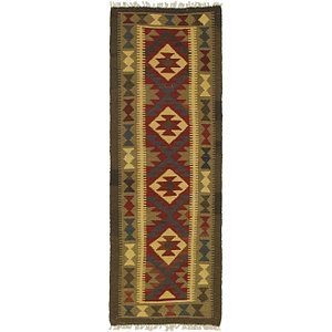 HandKnotted 2' x 6' 3 Kilim Maymana Runner Rug