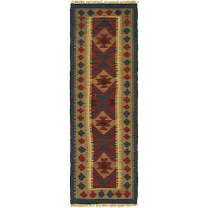 HandKnotted 2' x 6' 3 Kilim Maymana Runner Rug
