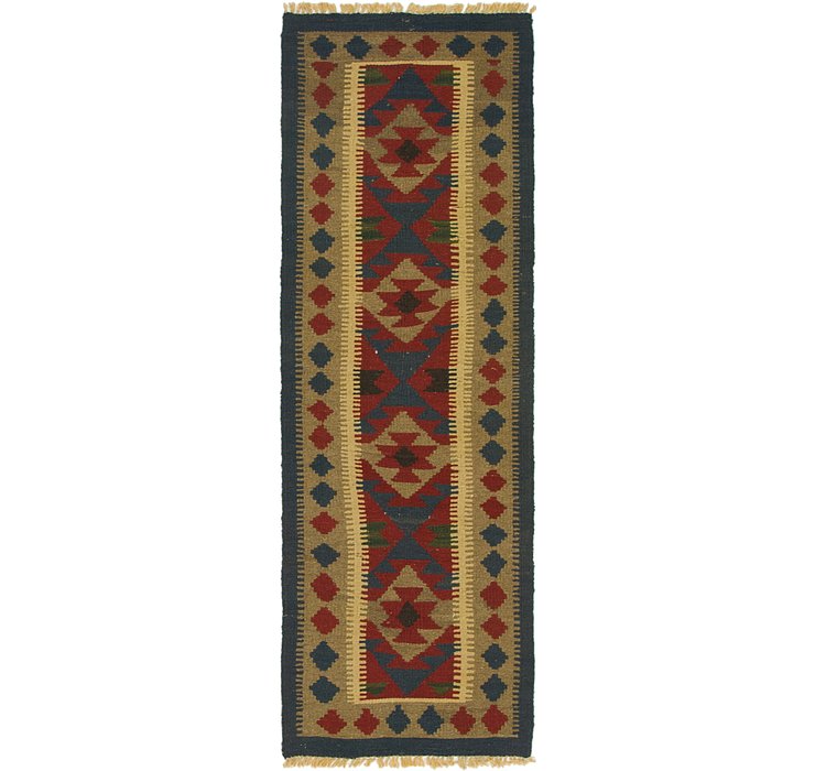 HandKnotted 2' x 6' 3 Kilim Maymana Runner Rug