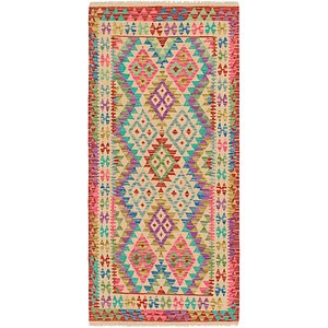 3' x 6' 8 Kilim Maymana Runner Rug