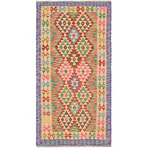 3' 3 x 6' 5 Kilim Maymana Runner Rug
