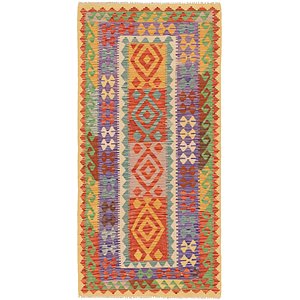 3' 4 x 6' 9 Kilim Maymana Runner Rug