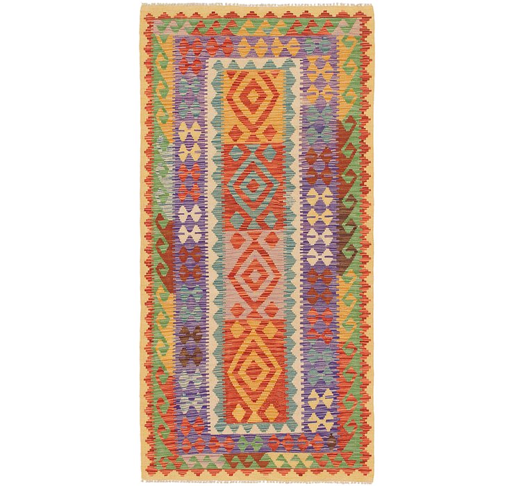 3' 4 x 6' 9 Kilim Maymana Runner Rug