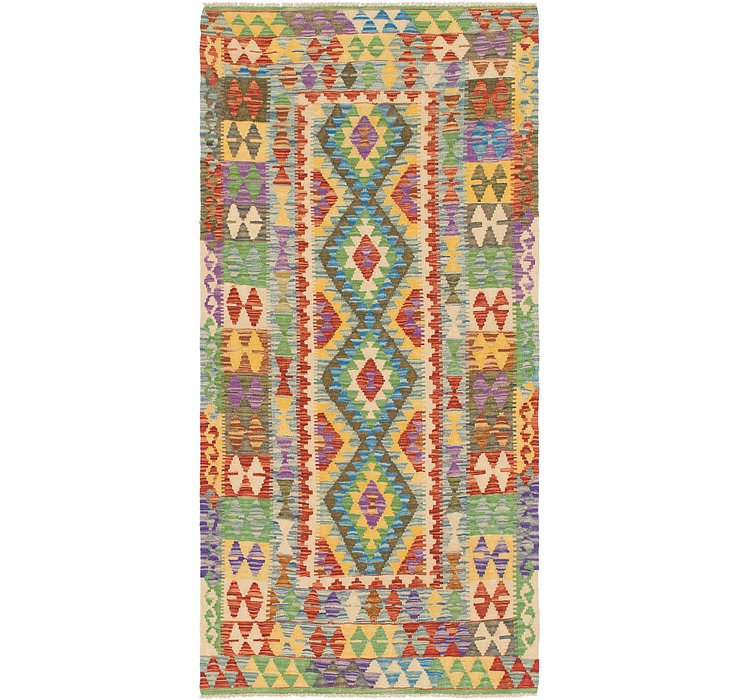 3' 3 x 6' 9 Kilim Maymana Runner Rug