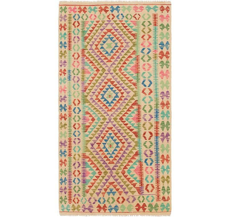 3' 3 x 6' 5 Kilim Maymana Runner Rug