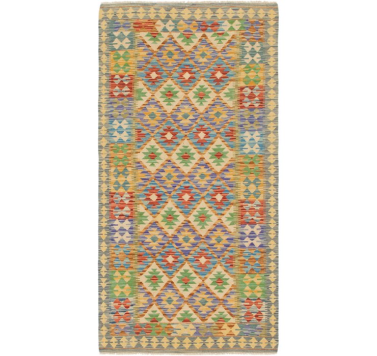 3' 2 x 6' 5 Kilim Maymana Runner Rug