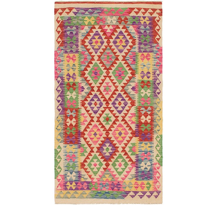 3' 4 x 6' 3 Kilim Maymana Runner Rug