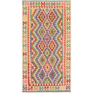 3' 3 x 6' 3 Kilim Maymana Runner Rug