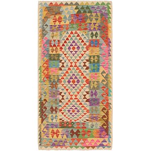 102cm x 203cm Kilim Maymana Runner Rug