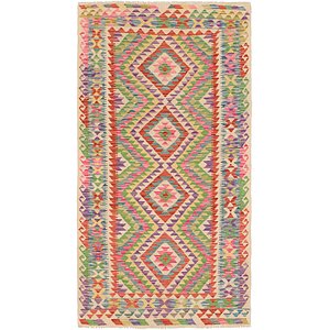 3' 2 x 6' 3 Kilim Maymana Runner Rug