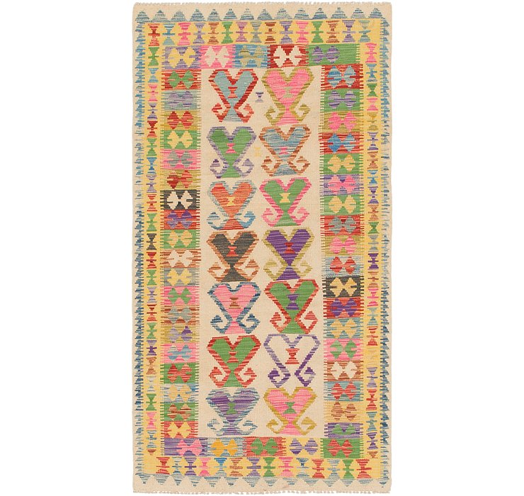 3' 3 x 6' 3 Kilim Maymana Runner Rug