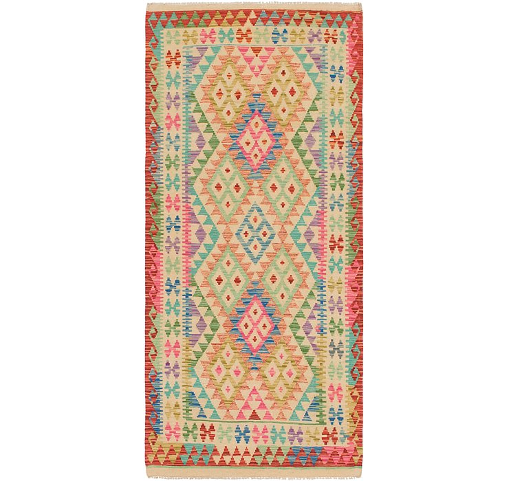 3' 2 x 7' Kilim Maymana Runner Rug
