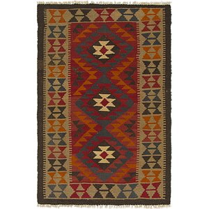 Unique Loom 3' 3 x 4' 7 Kilim Maymana Rug