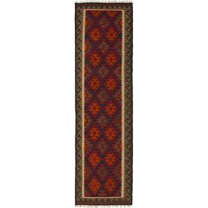 2' 8 x 9' 9 Kilim Maymana Runner Rug