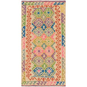 3' 3 x 6' 6 Kilim Maymana Runner Rug
