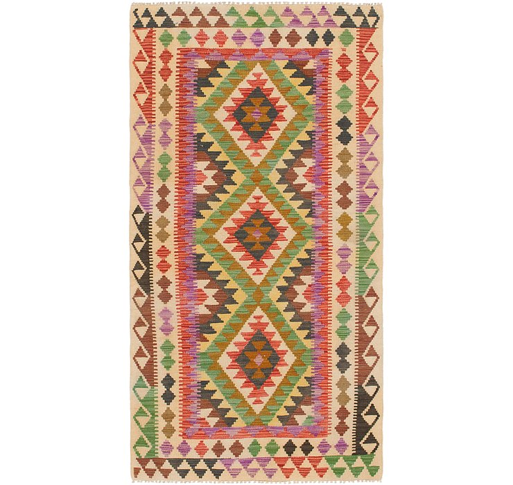 3' 3 x 6' 6 Kilim Maymana Runner Rug