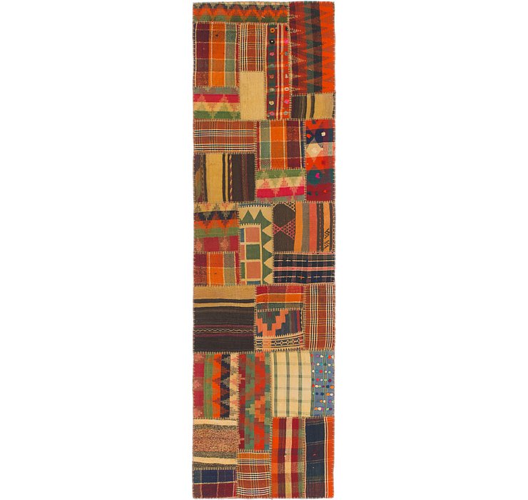 2' 10 x 10' Kilim Patchwork Runner ...