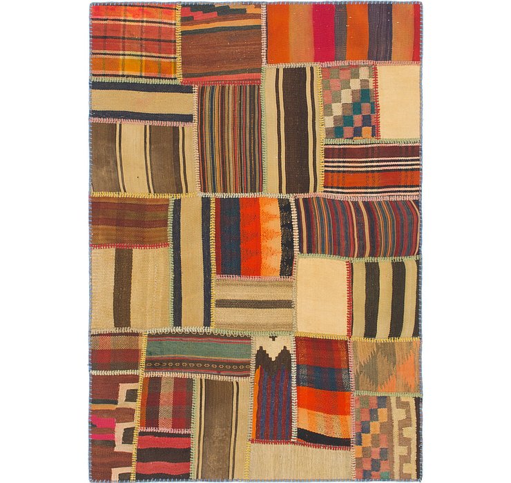 4' x 5' 9 Kilim Patchwork Rug