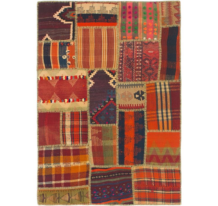 3' 4 x 5' 9 Kilim Patchwork Rug