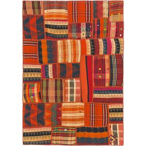 Unique Loom 4' x 5' 10 Kilim Patchwork Rug