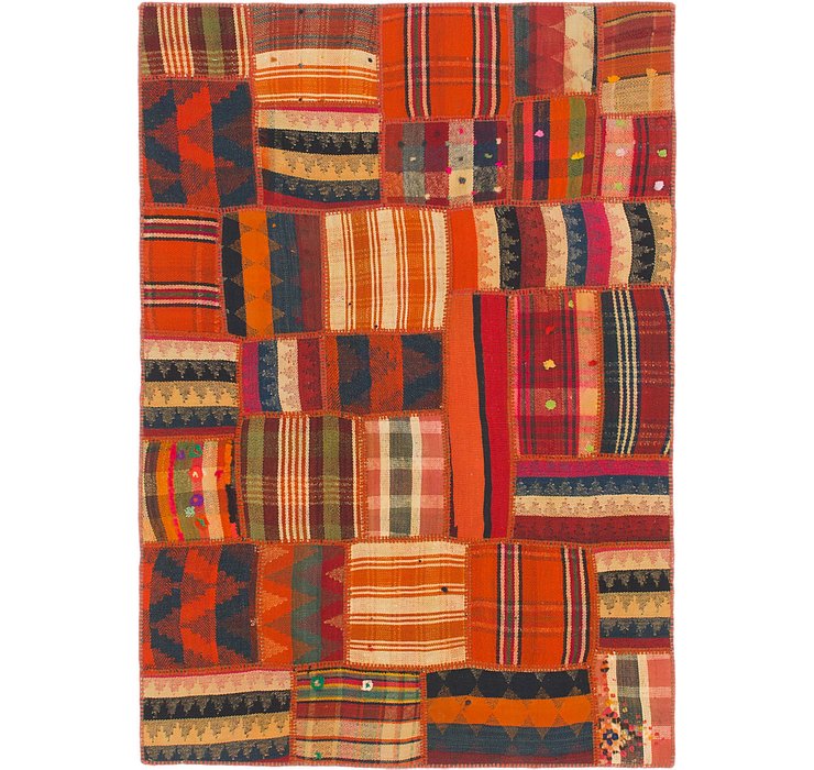 4' x 5' 10 Kilim Patchwork Rug