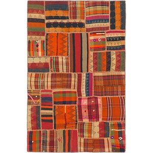 4' x 6' Kilim Patchwork Rug