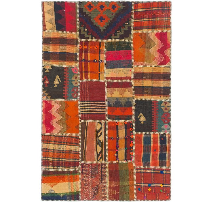 3' 2 x 4' 10 Kilim Patchwork Rug
