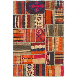 3' 6 x 5' 3 Kilim Patchwork Rug