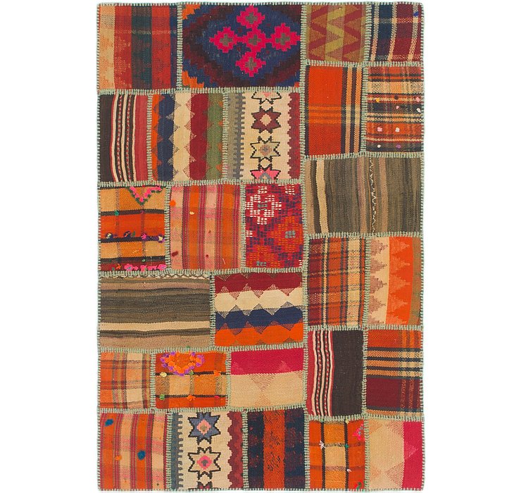 3' 6 x 5' 3 Kilim Patchwork Rug