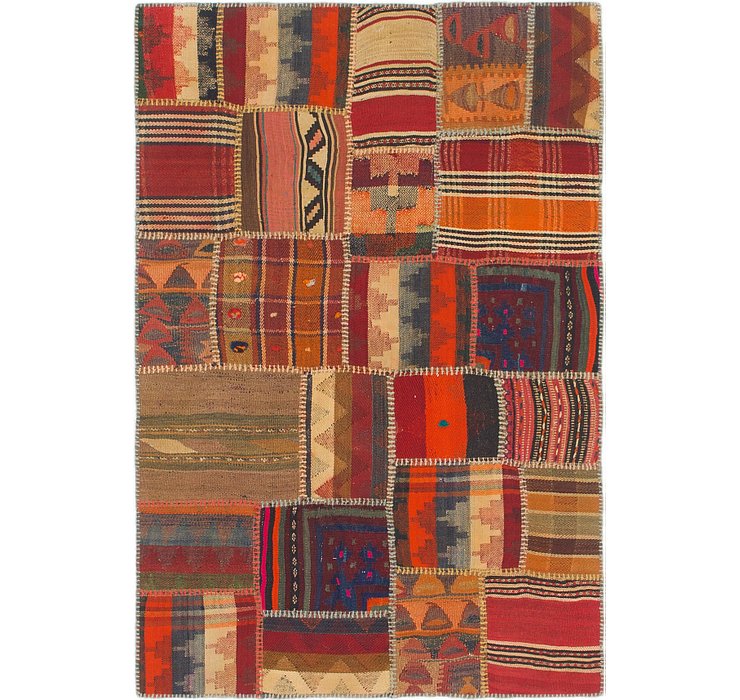 3' 6 x 5' 2 Kilim Patchwork Rug