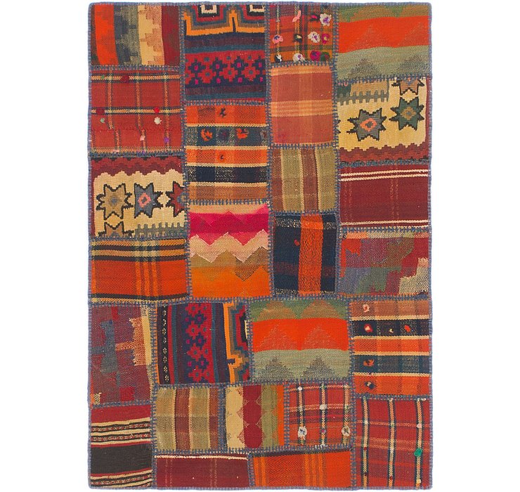 3' 5 x 4' 9 Kilim Patchwork Rug