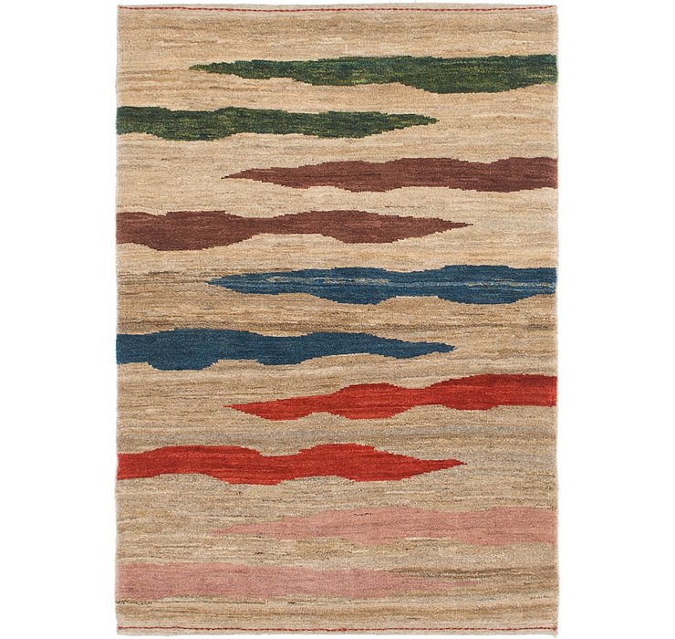 3' 5 x 5' Kashkuli Gabbeh Runner ...