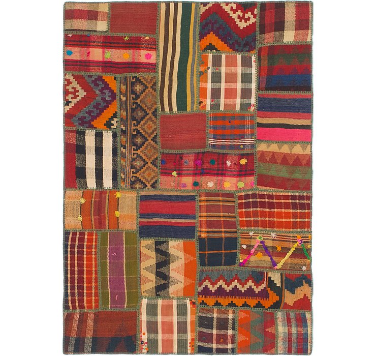 4' 2 x 5' 10 Kilim Patchwork Rug