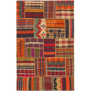 4' x 6' 2 Kilim Patchwork Rug