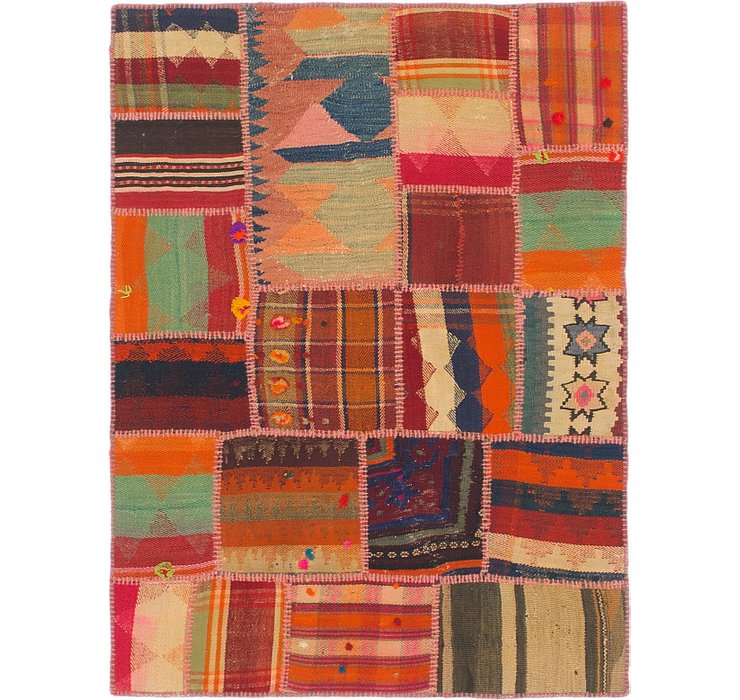 3' 5 x 4' 8 Kilim Patchwork Rug