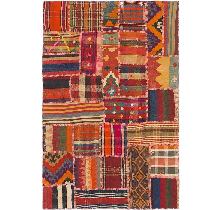4' x 6' 3 Kilim Patchwork Rug