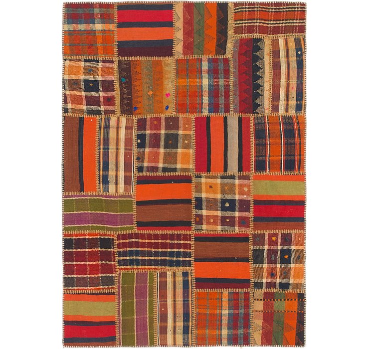 4' 2 x 5' 10 Kilim Patchwork Rug