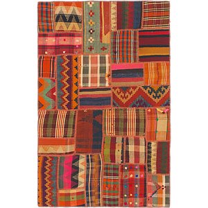 4' x 6' 2 Kilim Patchwork Rug
