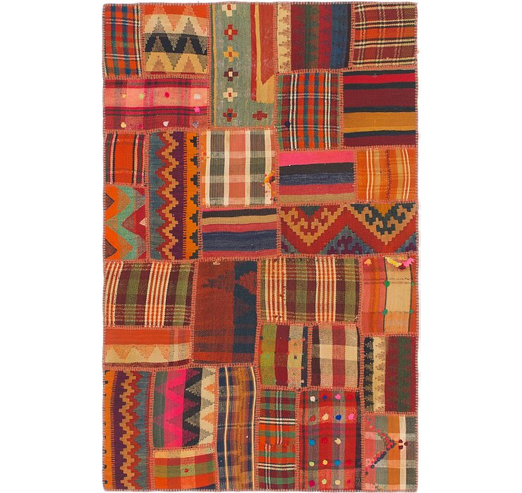 4' x 6' 2 Kilim Patchwork Rug
