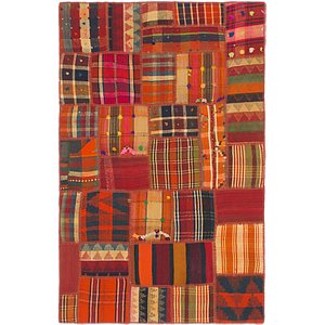4' x 6' 2 Kilim Patchwork Rug