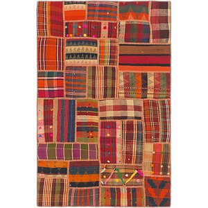 Unique Loom 4' x 6' Kilim Patchwork Rug